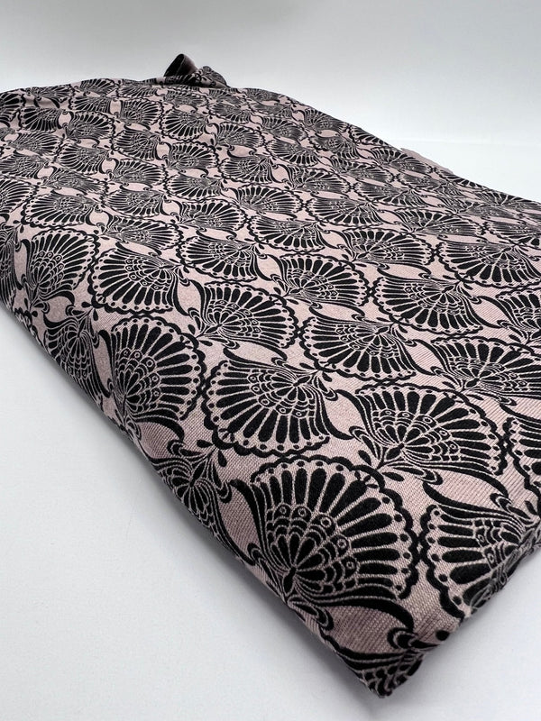 Stone Black Print Viscose Elastane 4 Way Stretch Fabric