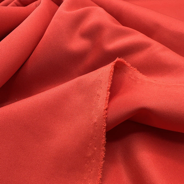 Strawberry Red Plain Scuba 4 Way Stretch Smooth Jersey Fabric