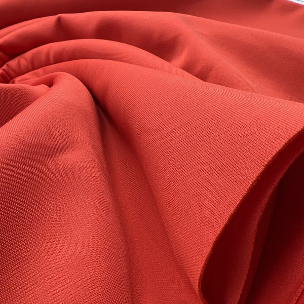 Strawberry Red Plain Scuba 4 Way Stretch Smooth Jersey Fabric