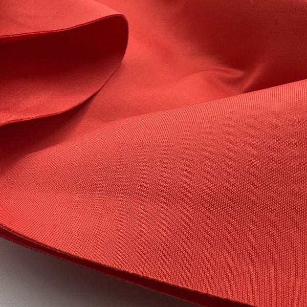Strawberry Red Plain Scuba 4 Way Stretch Smooth Jersey Fabric