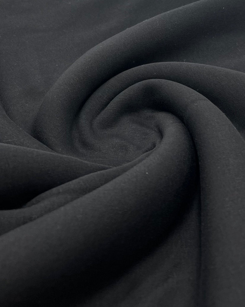 Black Thick Cotton Mix Sweatshirt Fabric 250 GSM 2 Way Stretch