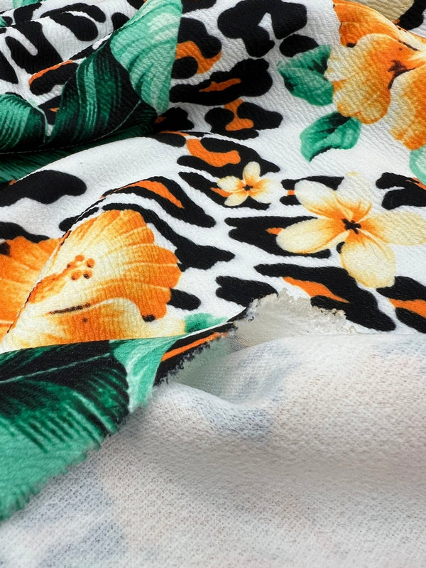 Tropical Floral Print Liverpool Bullet Stretch Fabric