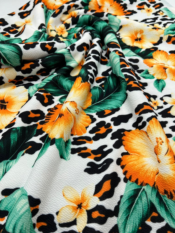 Tropical Floral Print Liverpool Bullet Stretch Fabric