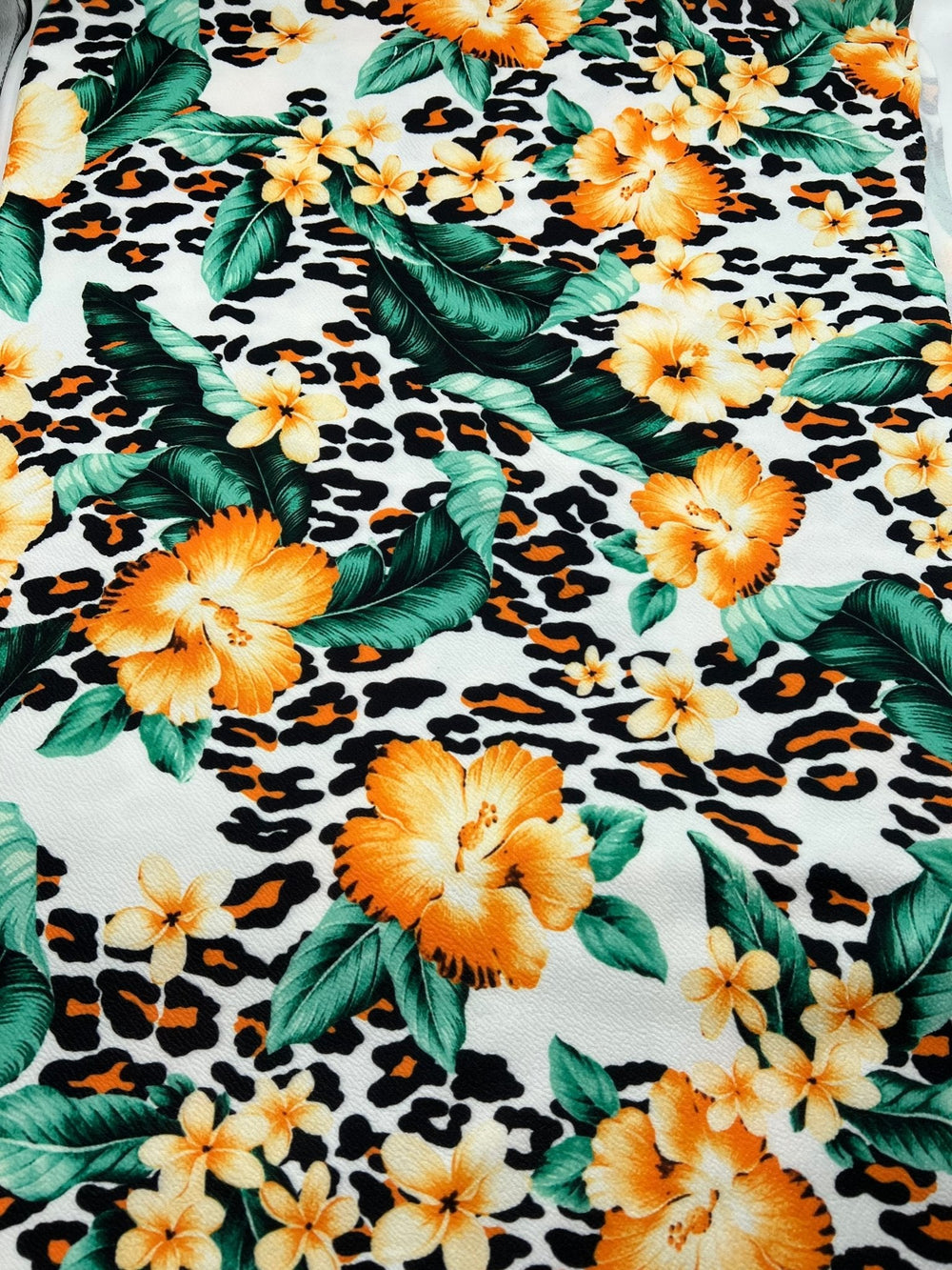 Tropical Floral Print Liverpool Bullet Stretch Fabric