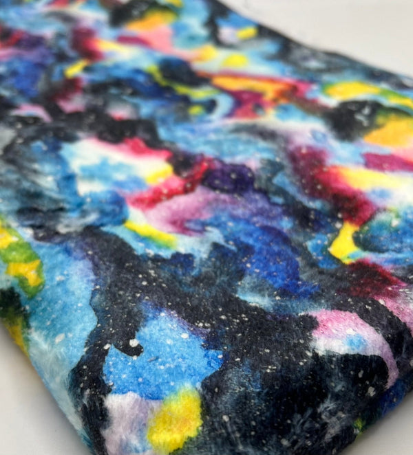 Watercolour Rainbow Galaxy Cuddle Fleece Fabric Blanket Loungewear