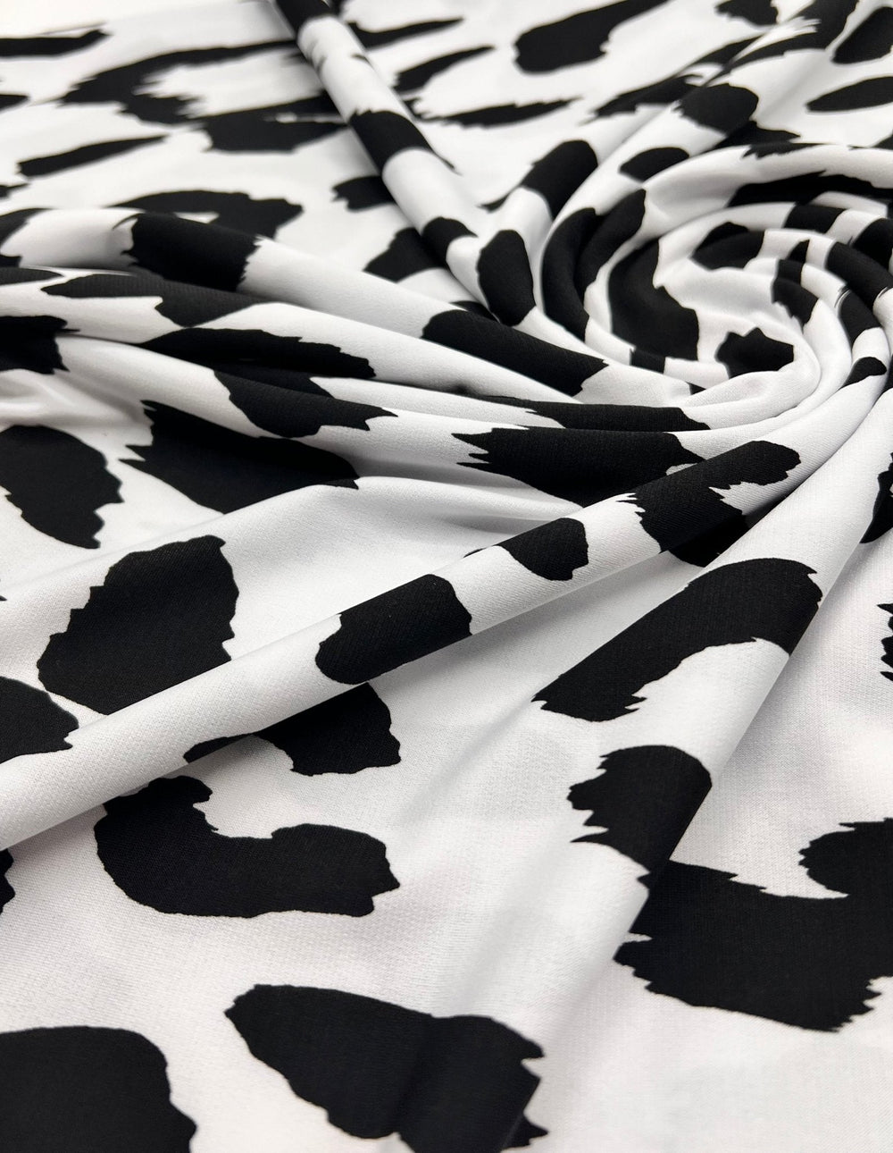 White Black Animal Print ITY Fabric 4 Way Stretch
