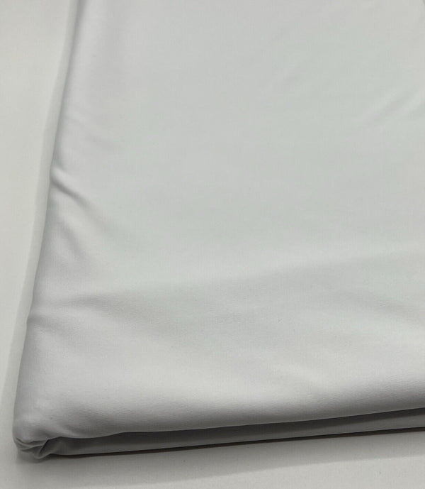White Plain Shiny Soft Touch Slinky 4 Way Stretch Fabric