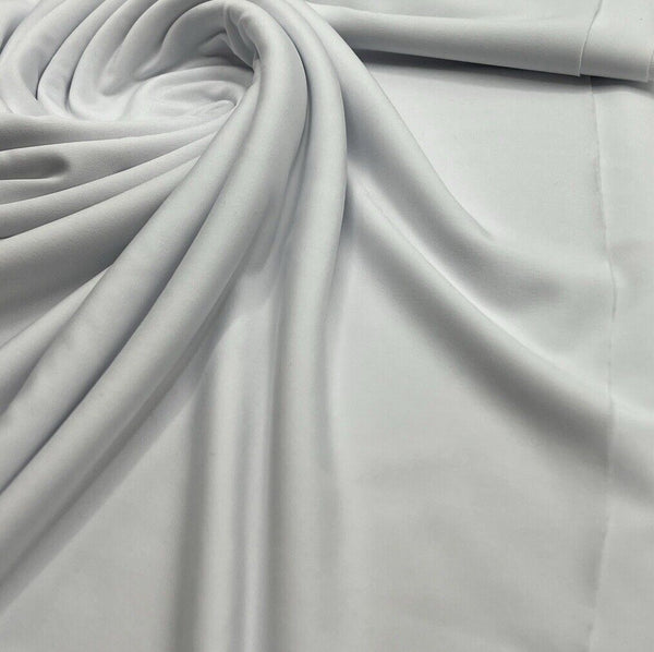 White Plain Shiny Soft Touch Slinky 4 Way Stretch Fabric