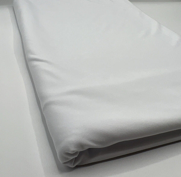 White Plain Shiny Soft Touch Slinky 4 Way Stretch Fabric