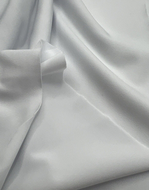 White Plain Shiny Soft Touch Slinky 4 Way Stretch Fabric