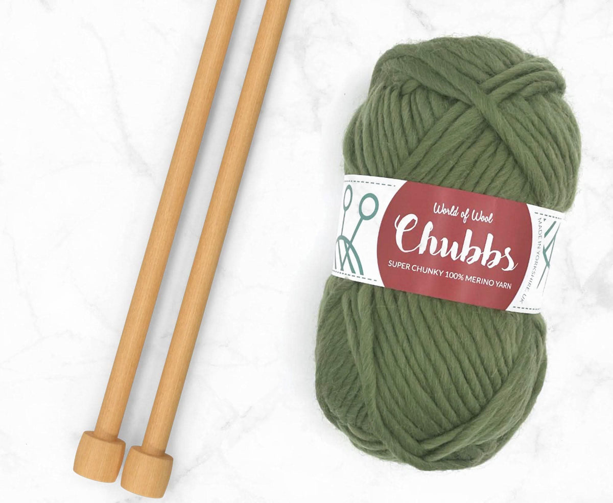 World of Wool Olive Merino Super Chunky Yarn – 100g