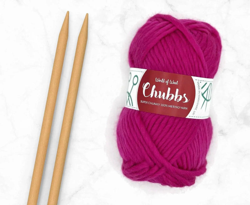 World of Wool Raspberry Merino Super Chunky Yarn – 100g