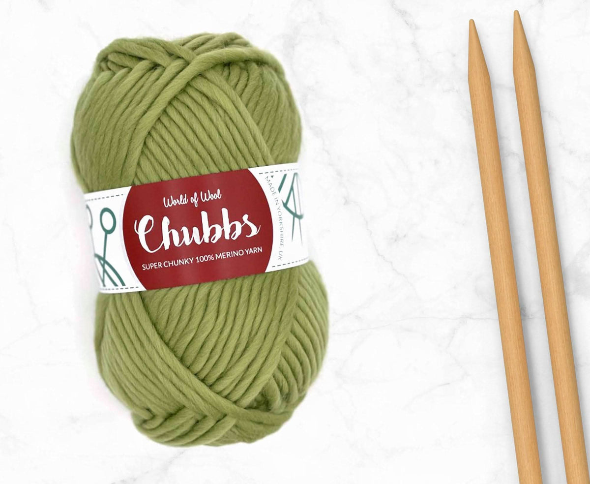 World of Wool Sage Merino Super Chunky Yarn – 100g