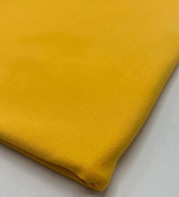 Yellow Cotton Stretch Jersey 200 GSM 95/5 Lycra 4 Way Stretch
